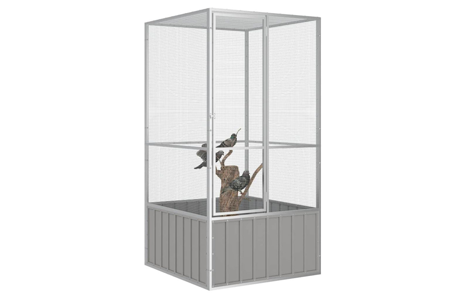 Vidaxl Bird Cage Grey 111x107x211.5 Cm Galvanised Steel-2
