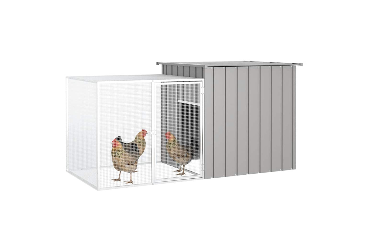 Vidaxl Chicken Cage Grey 200x91x100 Cm Galvanised Steel-2