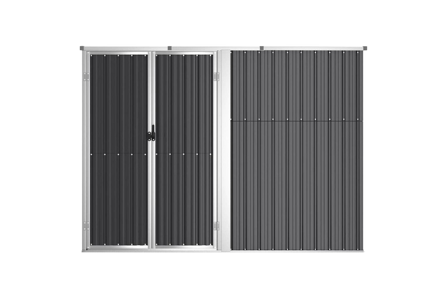 vidaXL 316215 Garden Tool Shed Anthracite 225x89x161cm Galvanised Steel-2