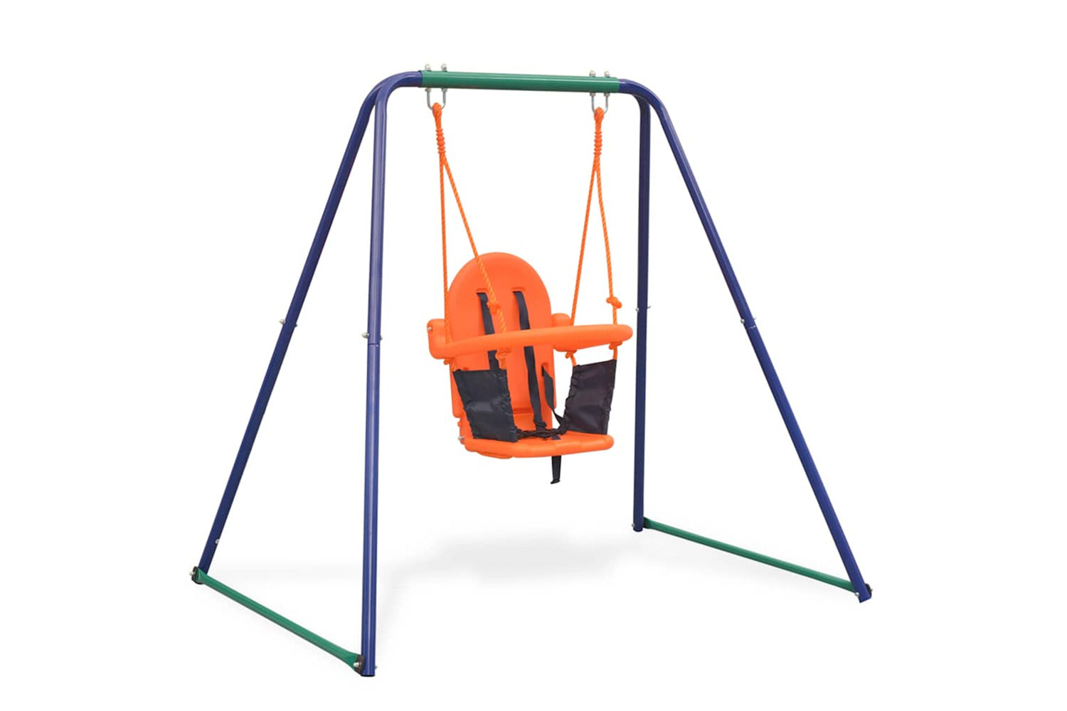 Vidaxl 2-in-1 Single Swing And Toddler Swing Orange-5