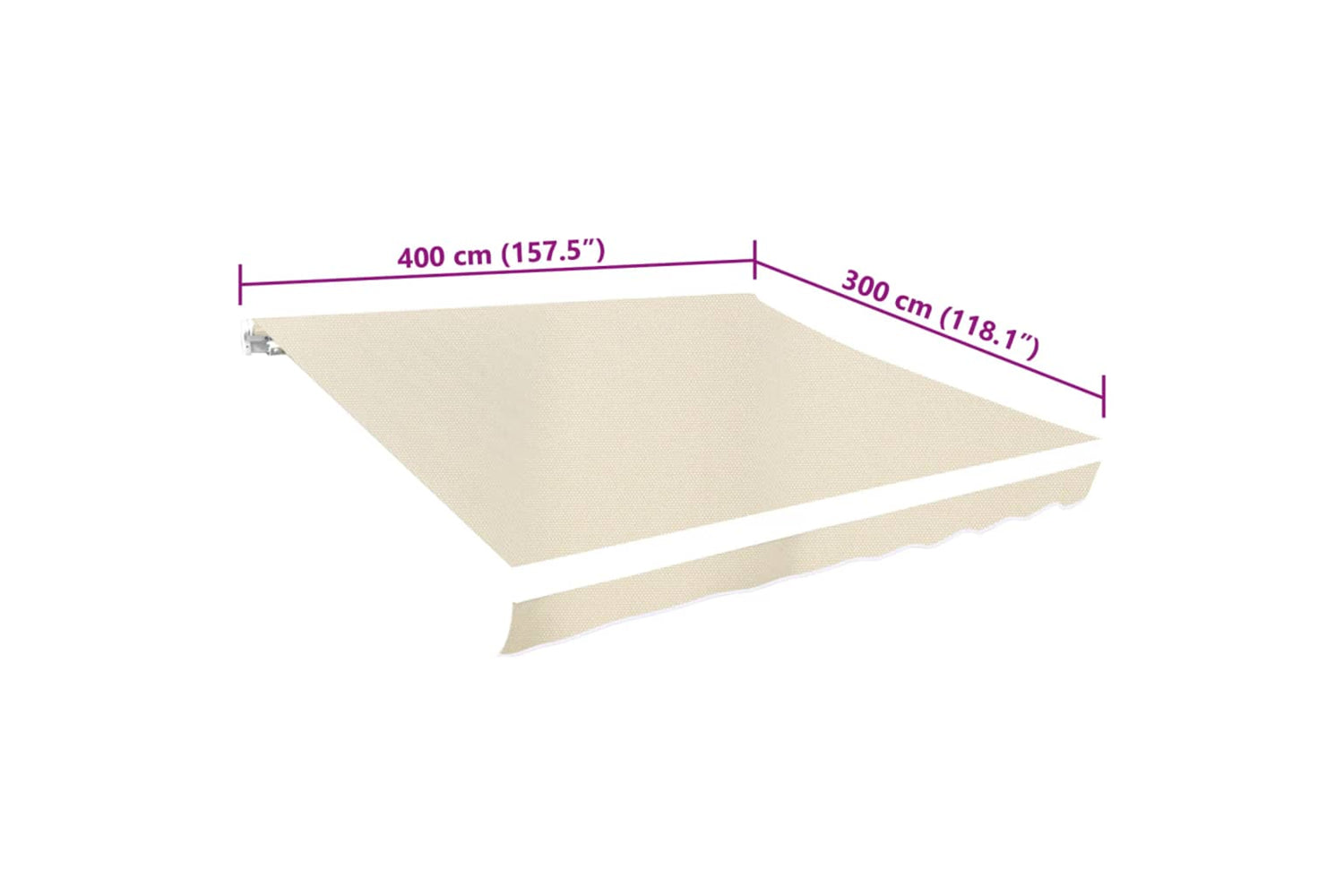 vidaXL 141014 Awning Top Sunshade Canvas Cream 4 X 3 M-5