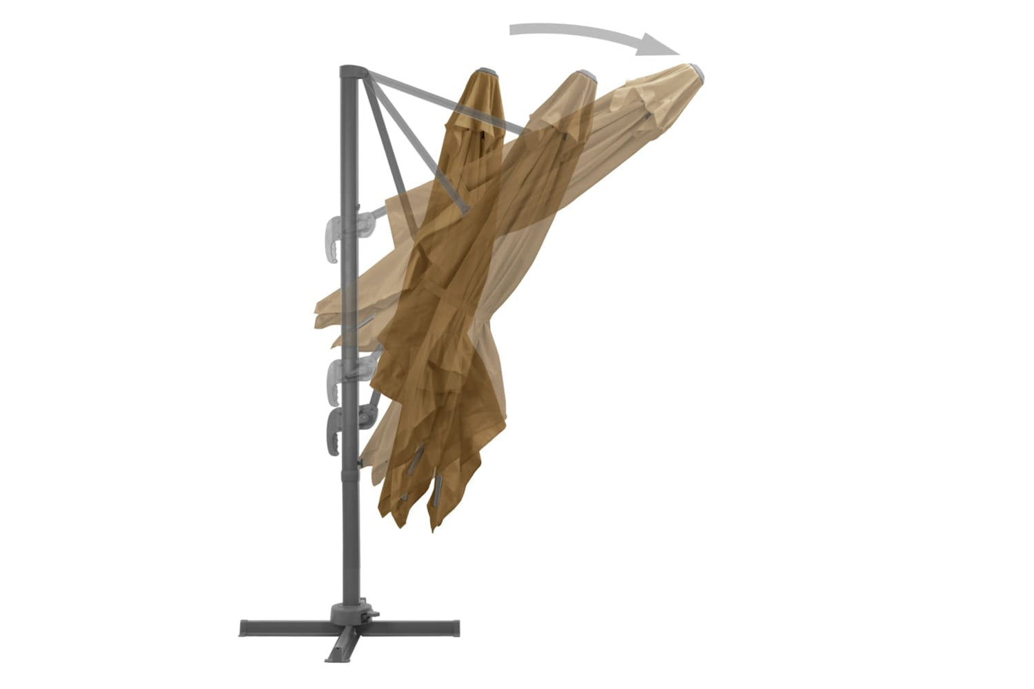 Vidaxl 276348 Outdoor Umbrella With Portable Base Taupe-6