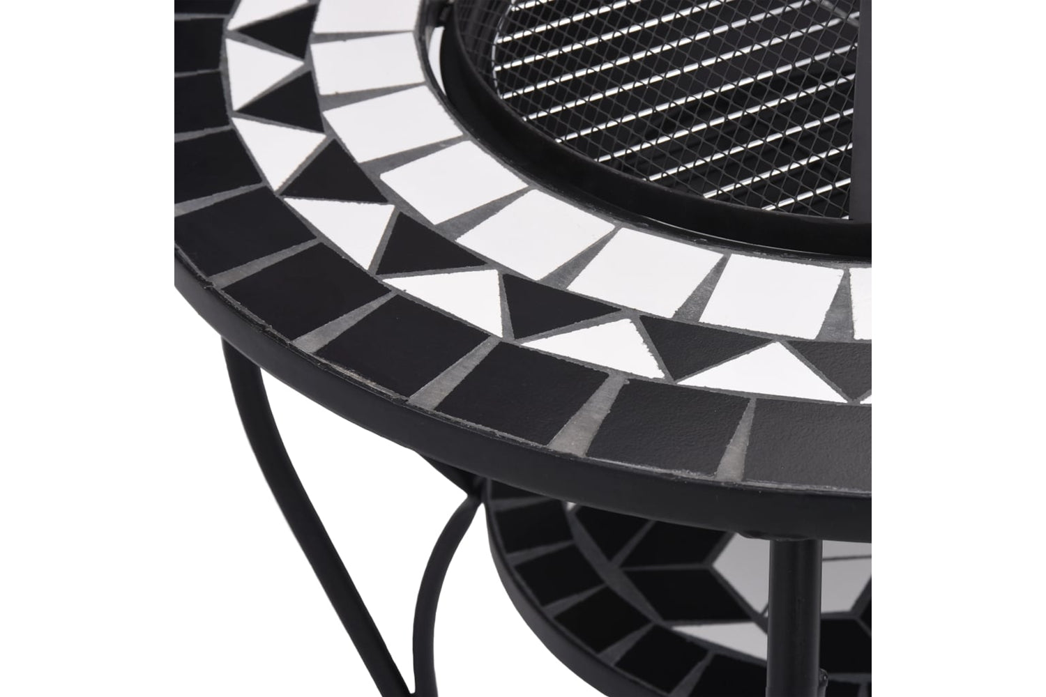 vidaXL 46725 Mosaic Fire Pit Table Black And White 68cm Ceramic-6