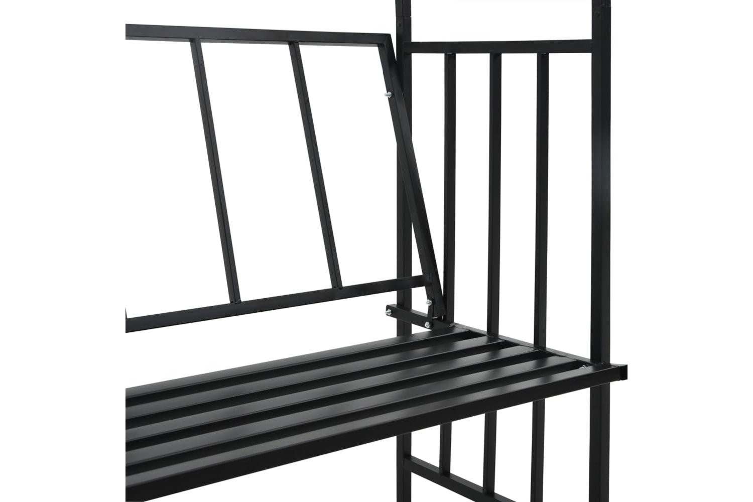 vidaXL 47093 Garden Arch With Bench Black 128x50x207cm Iron-6