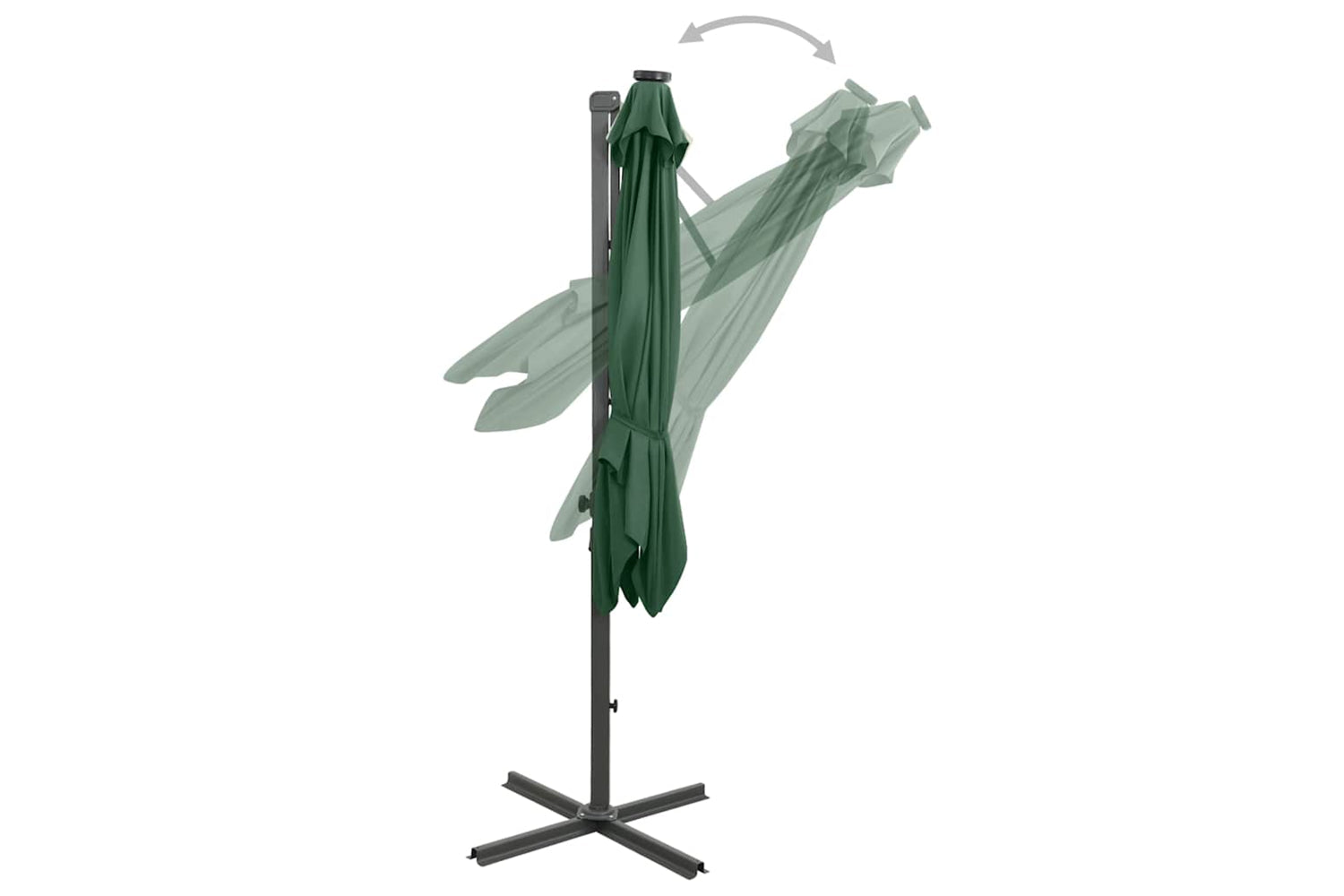 Vidaxl 312321 Cantilever Umbrella With Pole And Led Lights Green 250 Cm-6