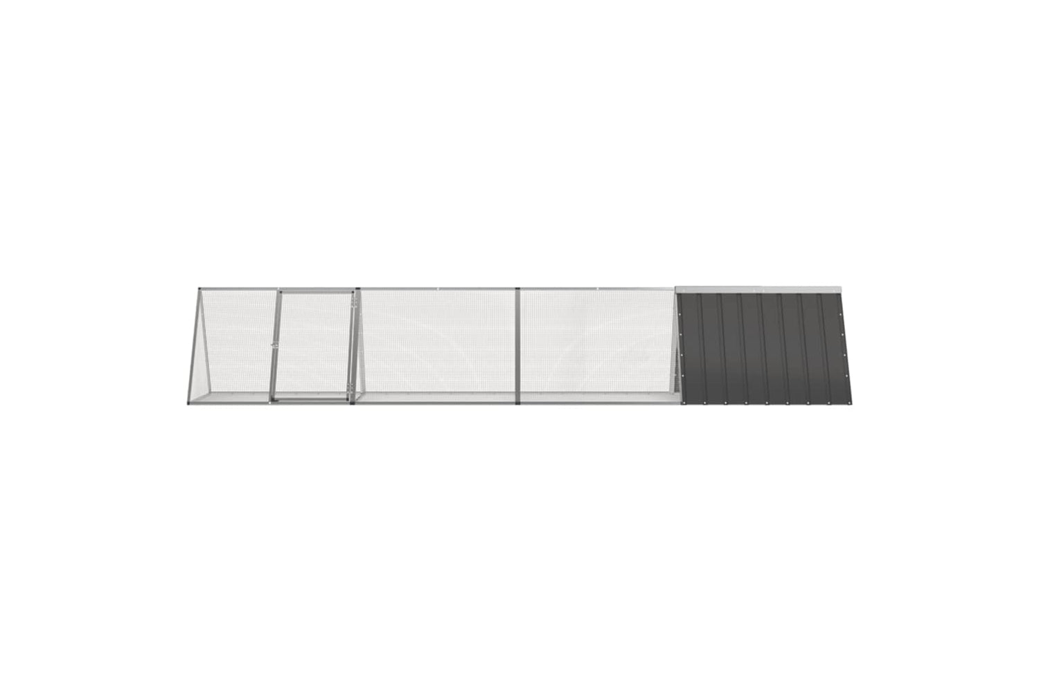 vidaXL 3106447 Rabbit Cage Anthracite 403.5x80.5x71cm Galvanised Steel-3