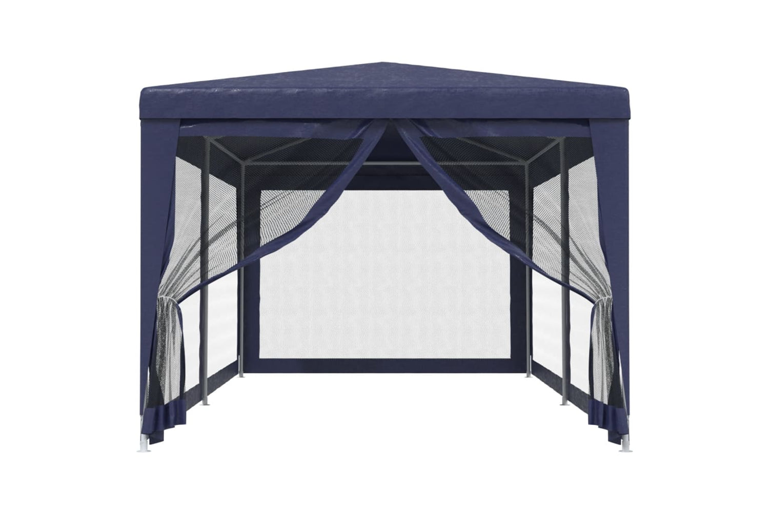 Vidaxl 319237 Party Tent With 6 Mesh Sidewalls Blue 3x6 M Hdpe-2