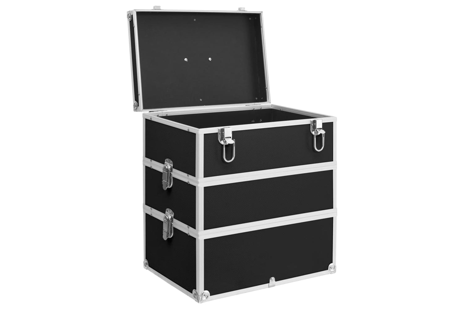 vidaXL 91840 Make-up Case 37x24x40cm Black Aluminium-4