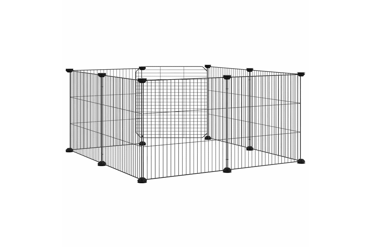 vidaXL 171625 8-panel Pet Cage With Door Black 35x35cm Steel-5