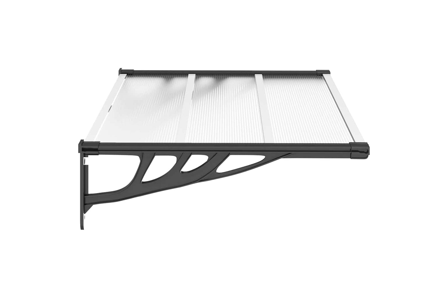 Vidaxl Door Canopy Black And Transparent 122x90 Cm Polycarbonate-3