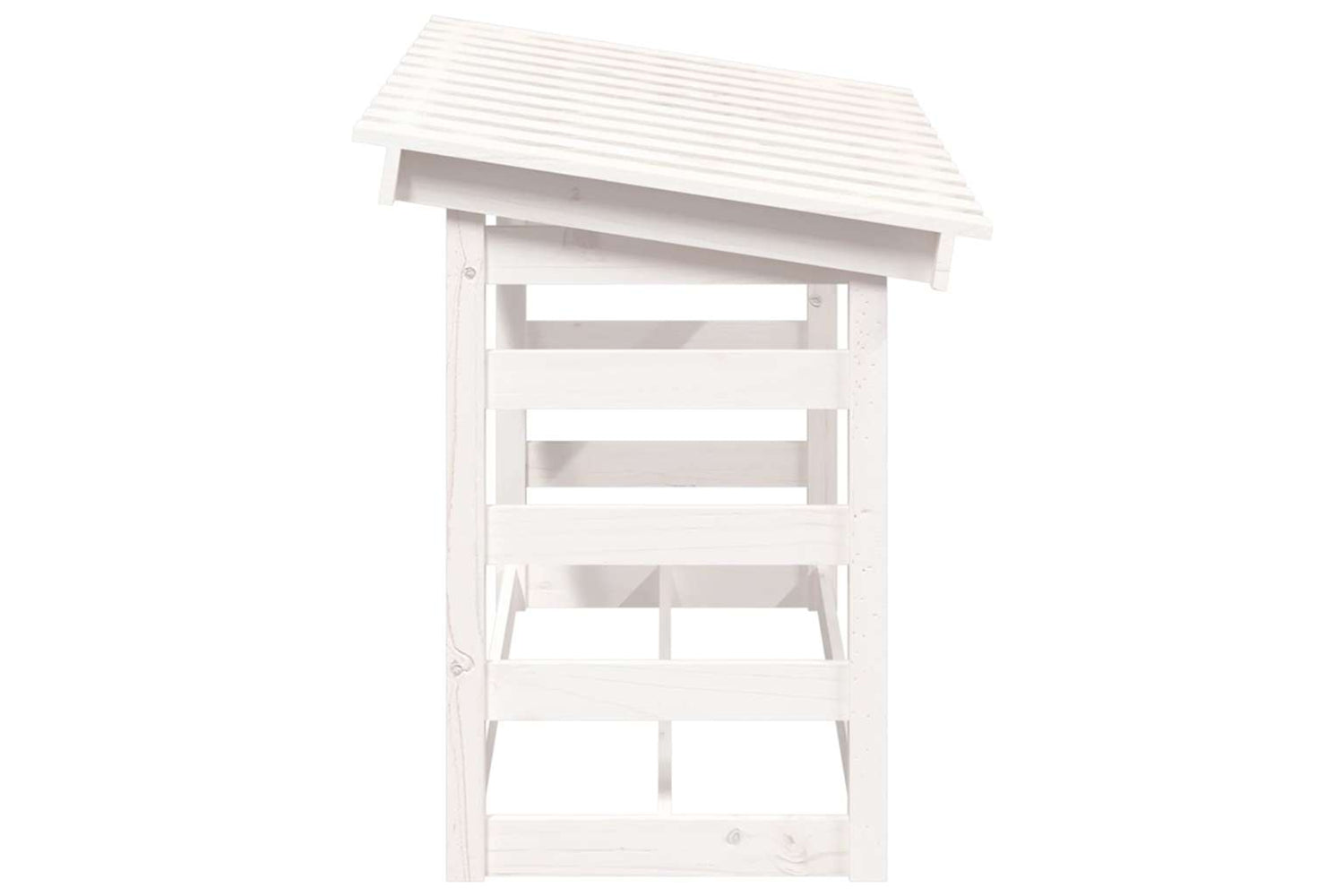 vidaXL 822443 Firewood Rack White 108x64.5x78cm Solid Wood Pine-5
