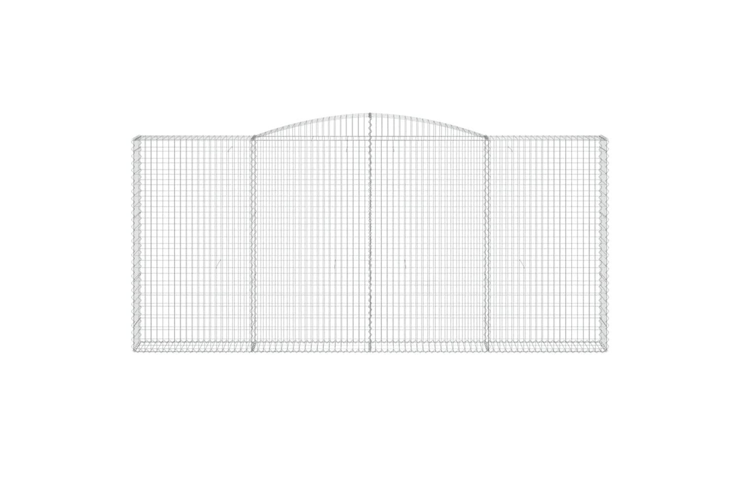 vidaXL 3146918 Arched Gabion Baskets 2 Pcs 400x30x180/200cm Galvanised Iron-3