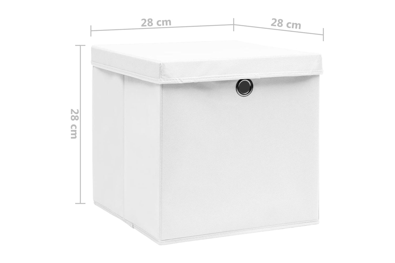 vidaXL 325208 Storage Boxes With Covers 4 Pcs 28x28x28cm White-6
