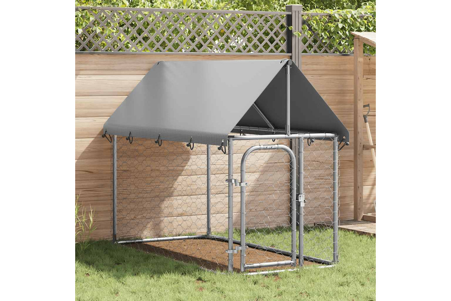 Vidaxl Outdoor Dog Kennel With Roof 200x100x150 Cm-2