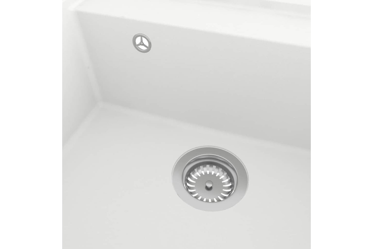 Vidaxl 147064 Kitchen Sink With Overflow Hole White Granite-5