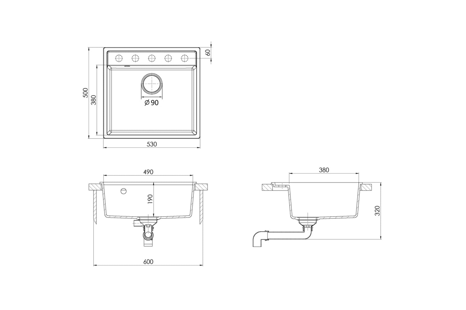 Vidaxl 147064 Kitchen Sink With Overflow Hole White Granite-7