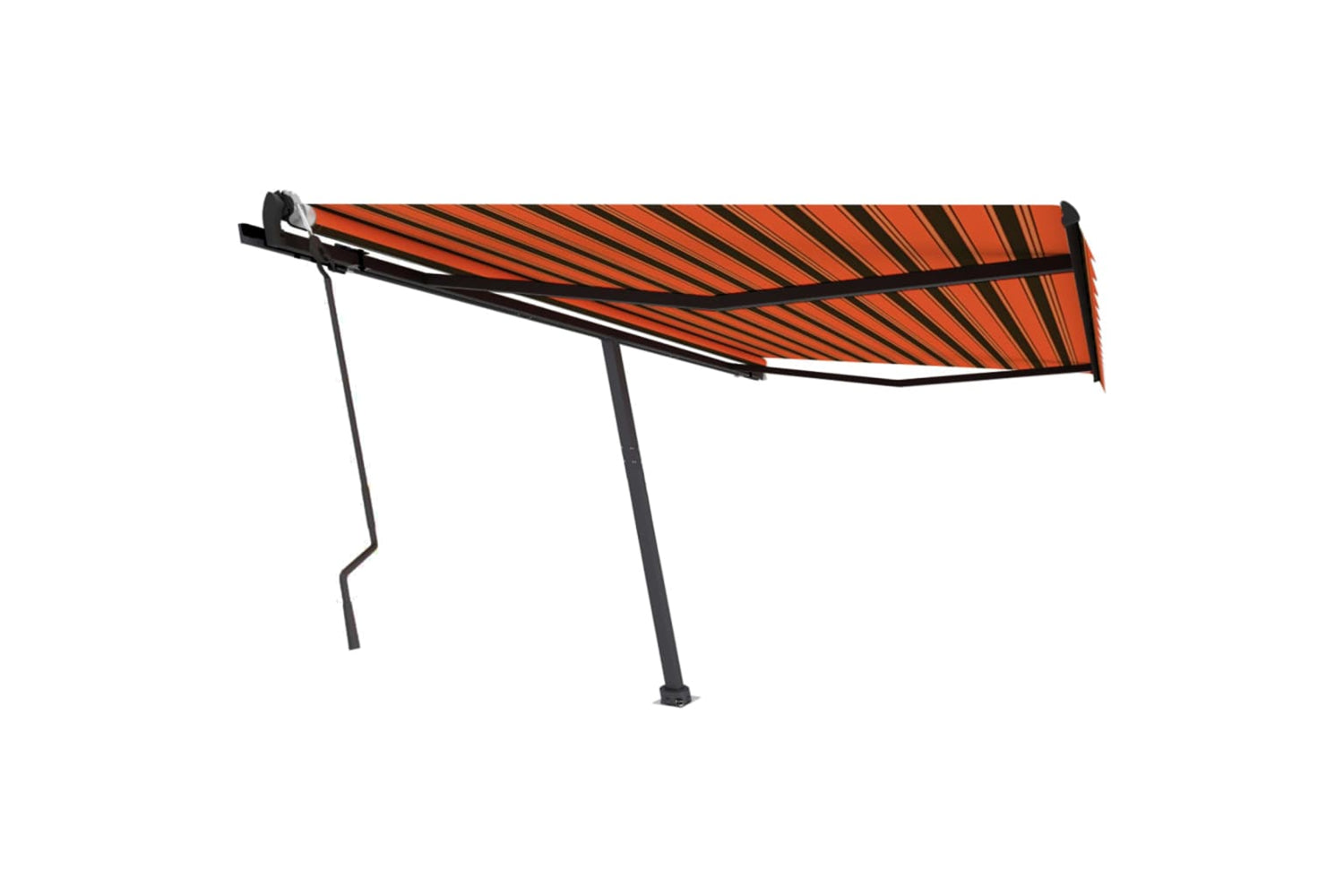 vidaXL 3069740 Freestanding Manual Retractable Awning 400x300cm Orange/brown-2
