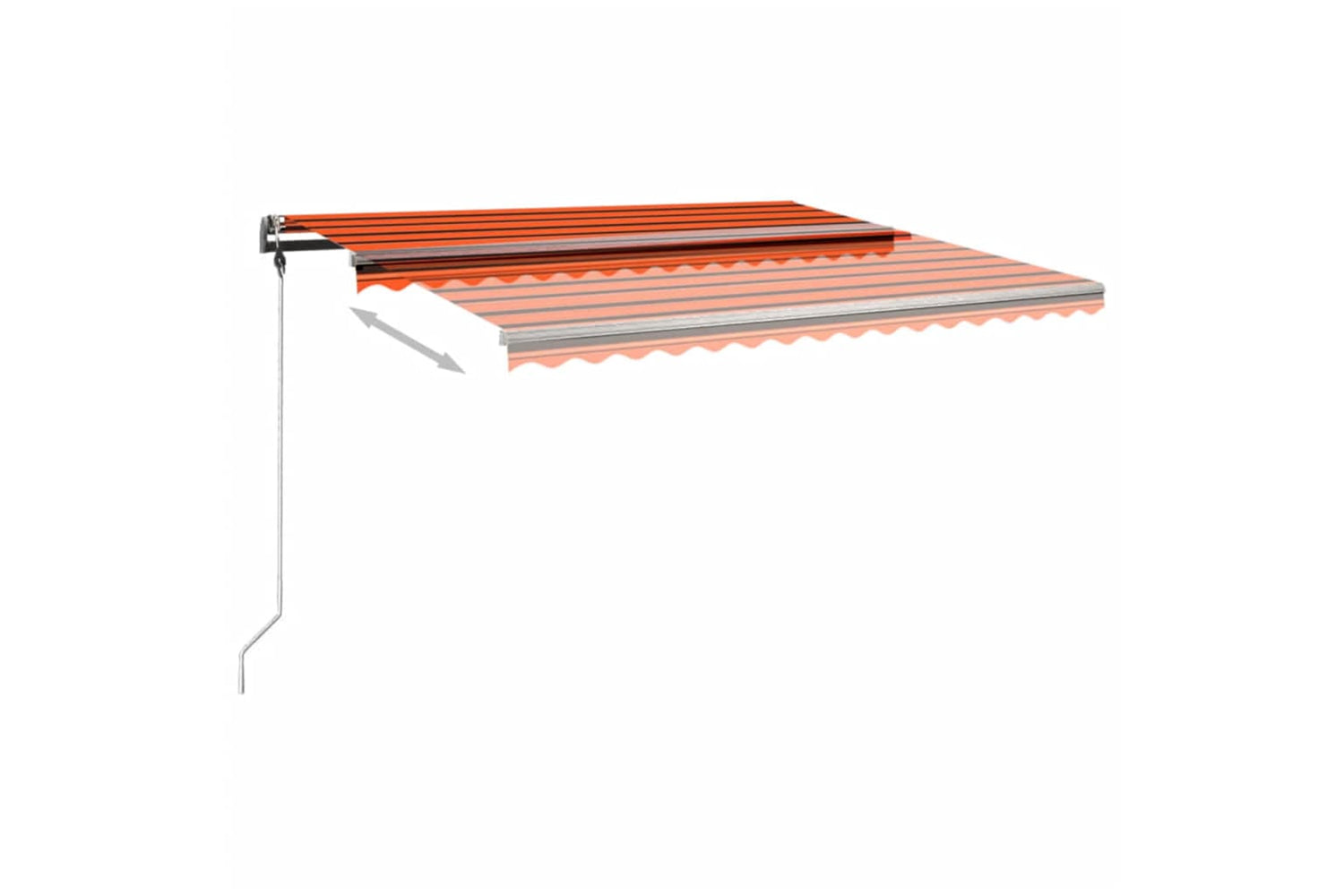 vidaXL 3069740 Freestanding Manual Retractable Awning 400x300cm Orange/brown-6