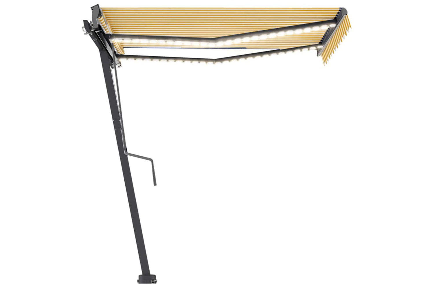 Vidaxl Manual Retractable Awning With Led 350x250 Cm Yellow And White-6