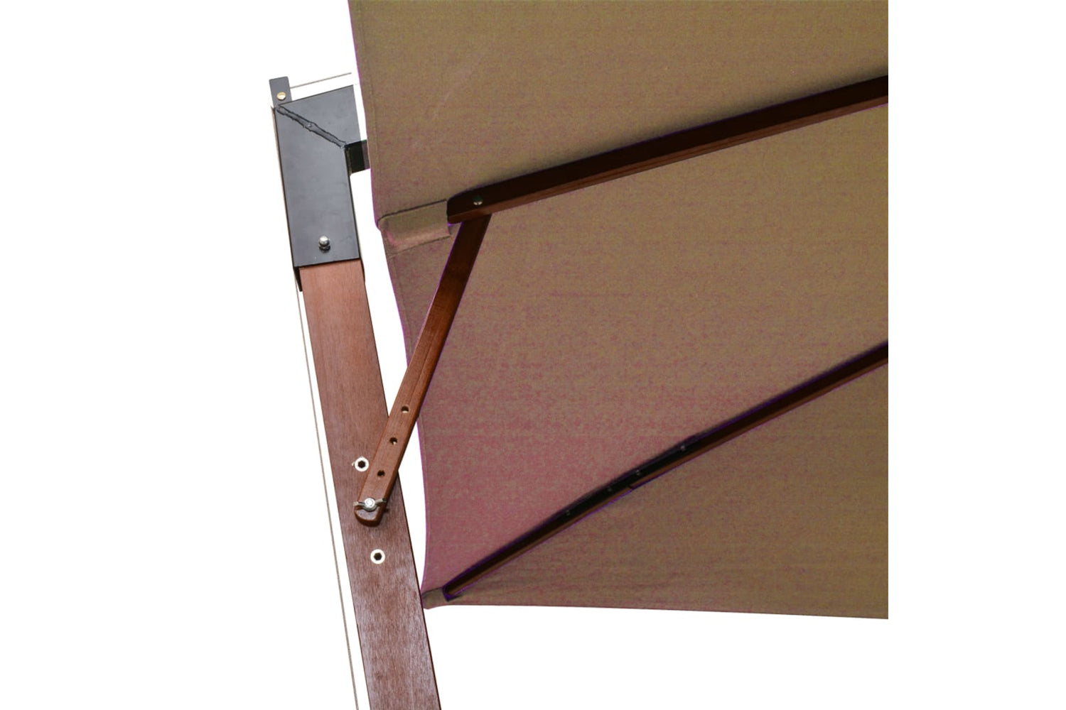Vidaxl 313775 Hanging Parasol With Pole Taupe 3x3 M Solid Fir Wood-5
