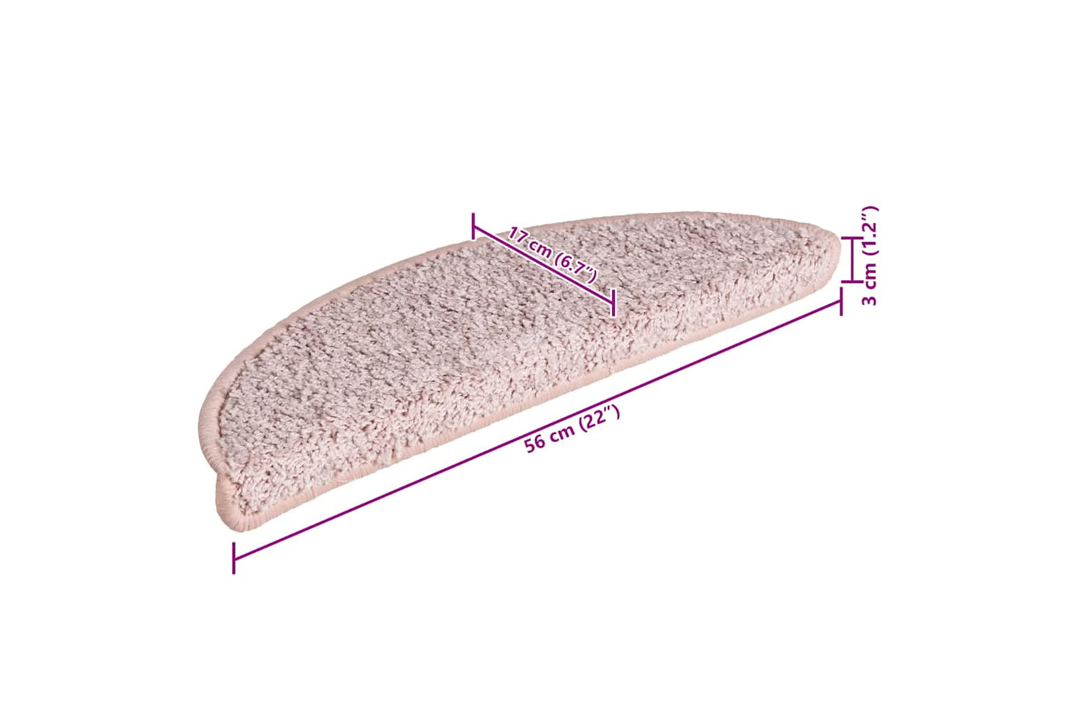 vidaXL 322376 Carpet Stair Treads 15 Pcs Light Pink 56x17x3cm-8