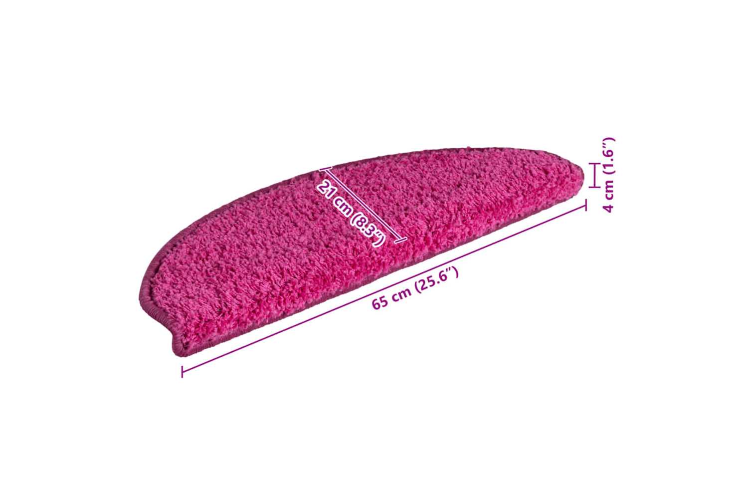 vidaXL 322381 Carpet Stair Treads 15 Pcs Pink 65x21x4cm-8