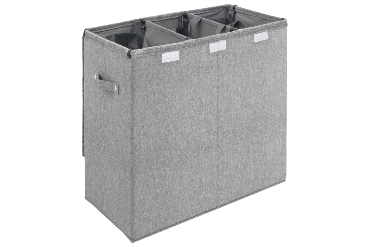 vidaXL 351041 Foldable Laundry Hamper Grey 64.5x34.5x59cm Faux Linen Fabric-5
