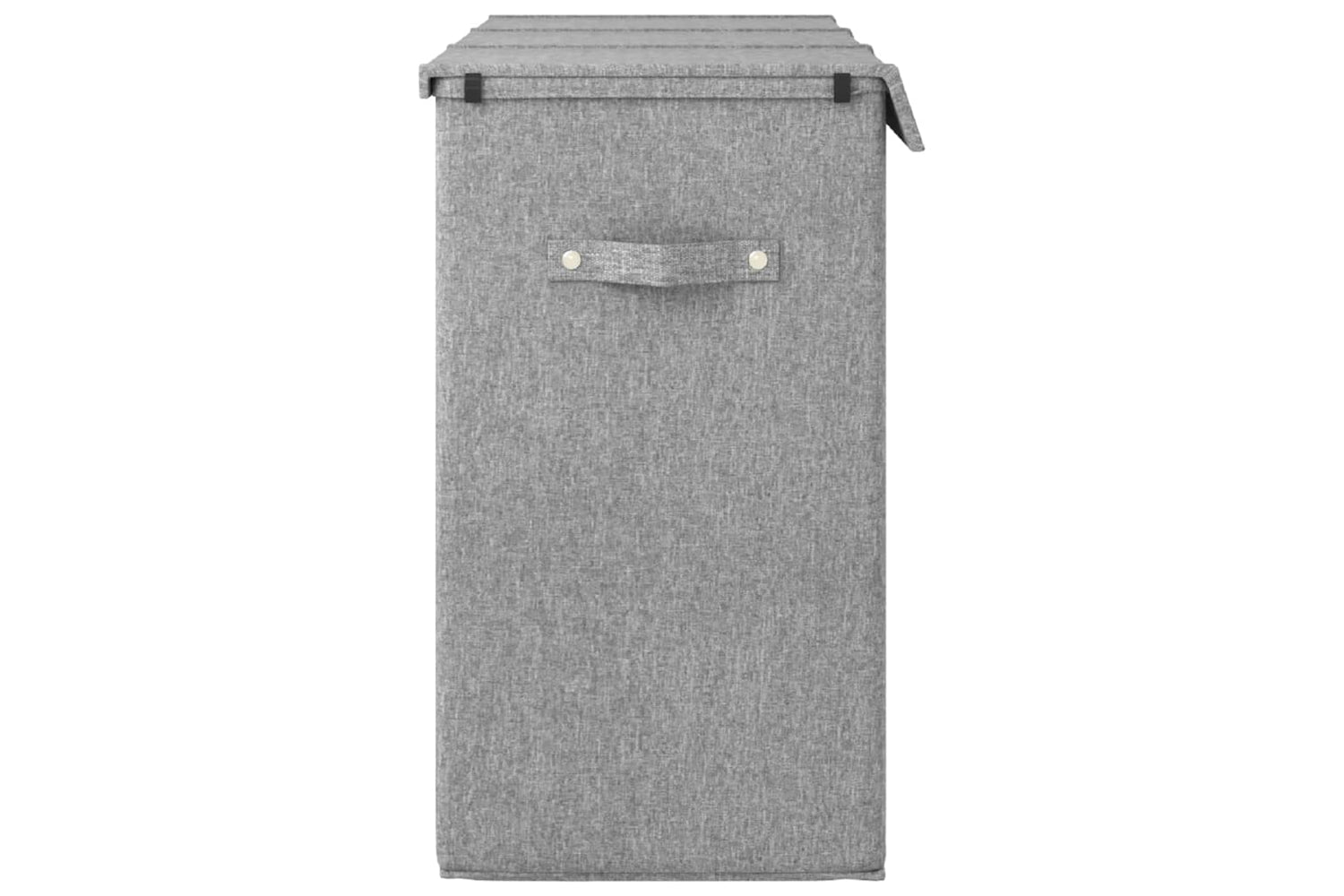 vidaXL 351041 Foldable Laundry Hamper Grey 64.5x34.5x59cm Faux Linen Fabric-3