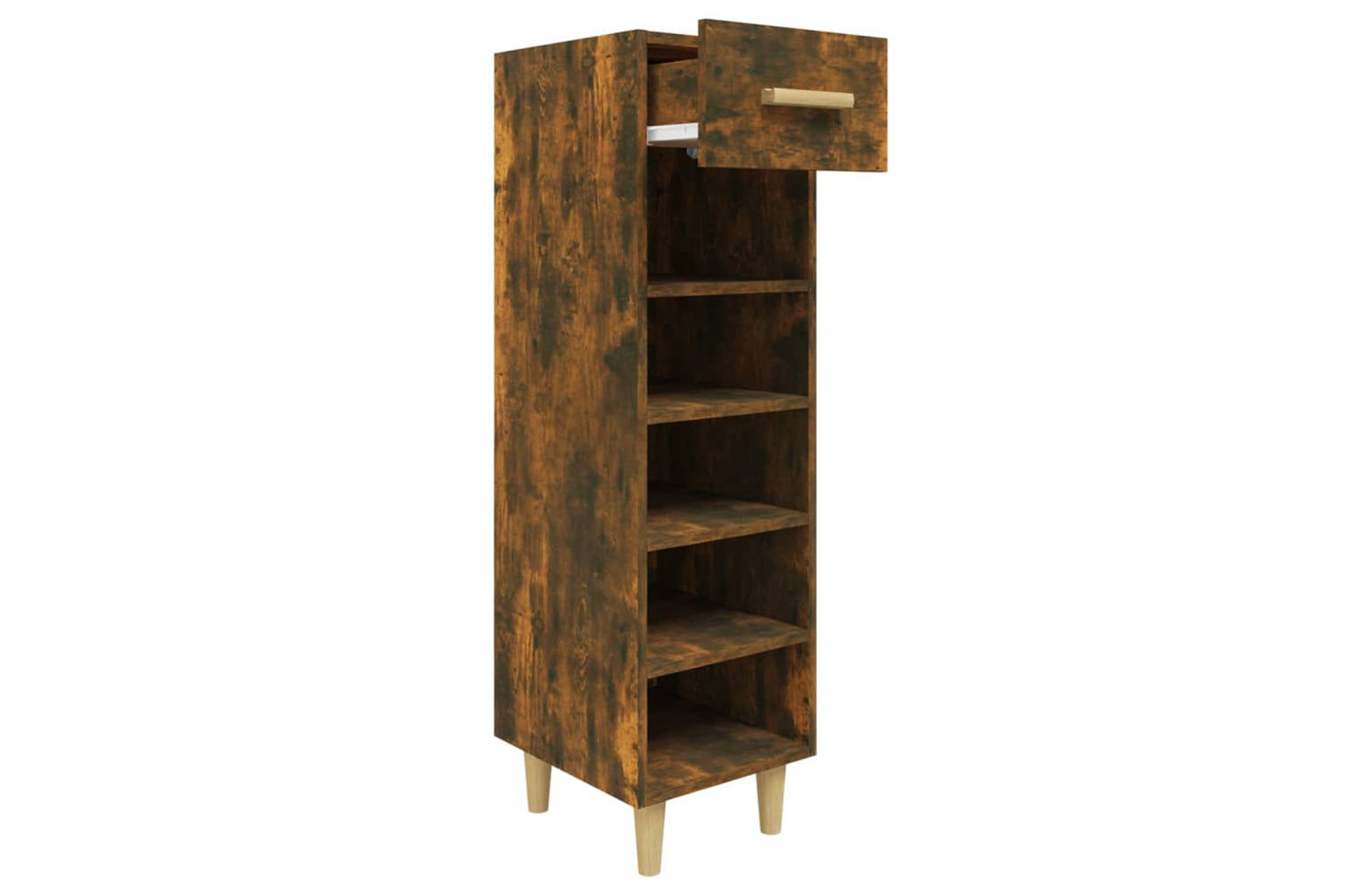 vidaXL 817561 Shoe Cabinet Smoked Oak 30x35x105cm Engineered Wood-2