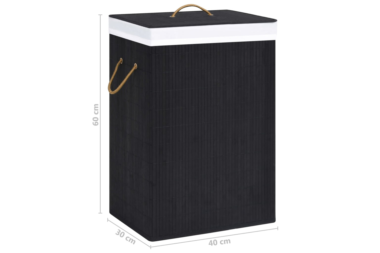 Vidaxl 320757 Bamboo Laundry Basket Black-9