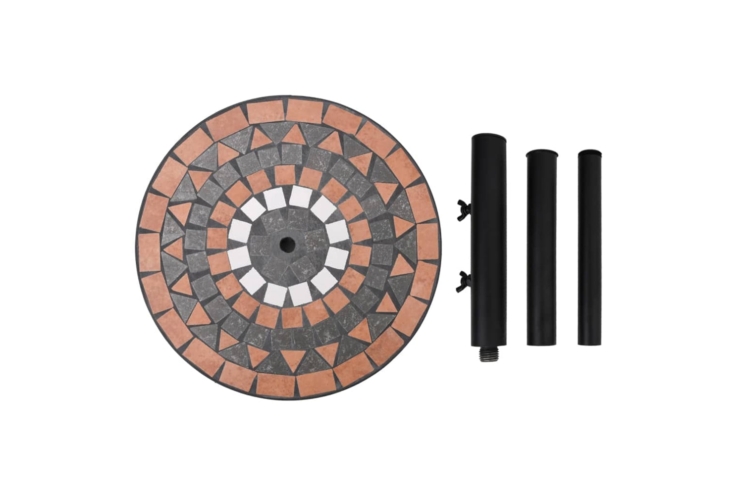 Vidaxl Parasol Base Terracotta And White Round 12 Kg-5