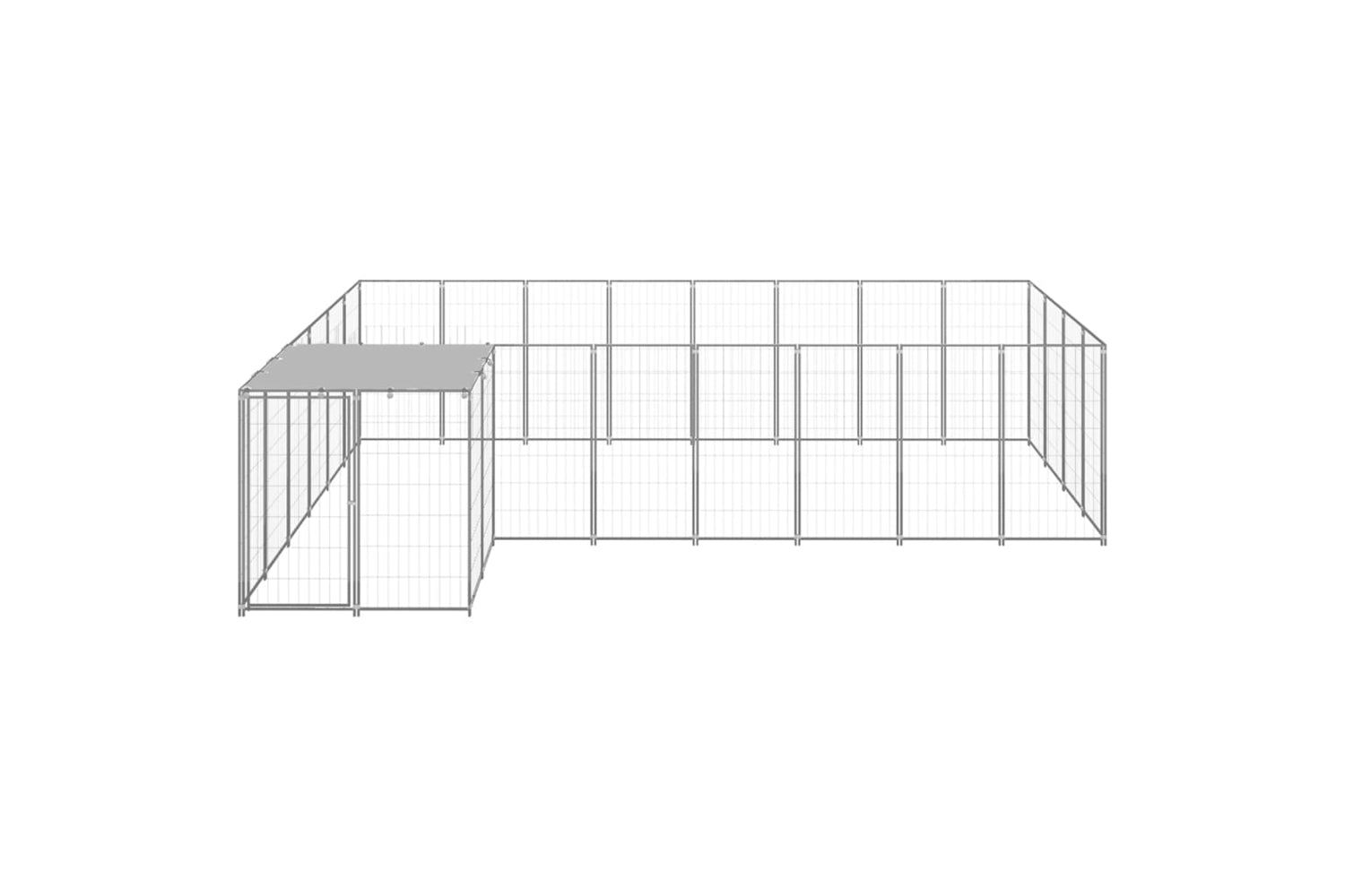 Vidaxl 3082232 Dog Kennel Silver 10.89 M2 Steel-2