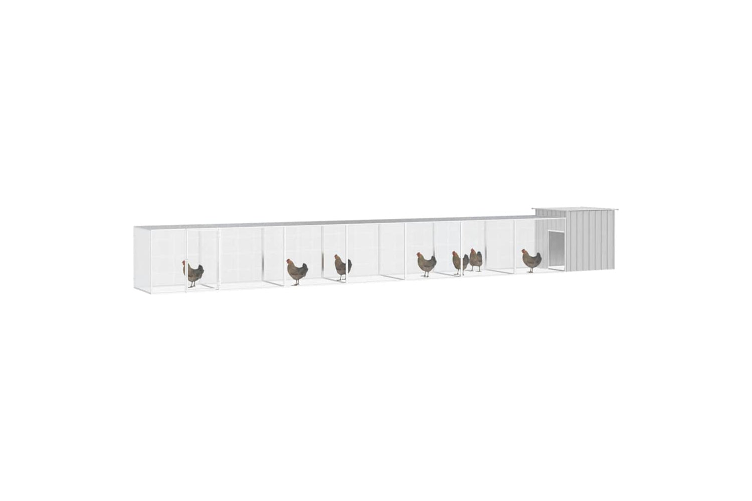 vidaXL 3106465 Chicken Cage Grey 800x91x100cm Galvanised Steel-2