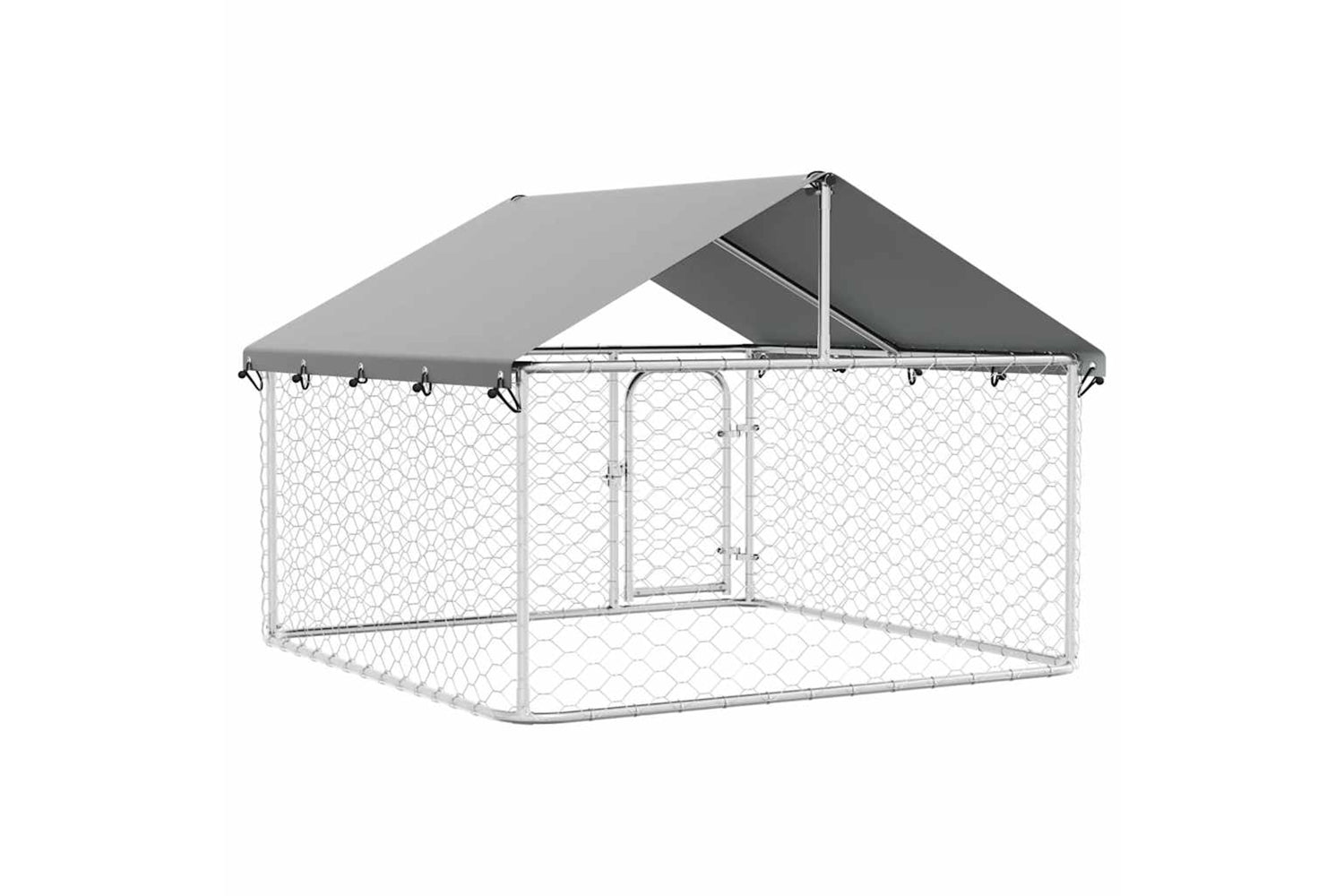 Vidaxl Outdoor Dog Kennel With Roof 200x200x150 Cm-8