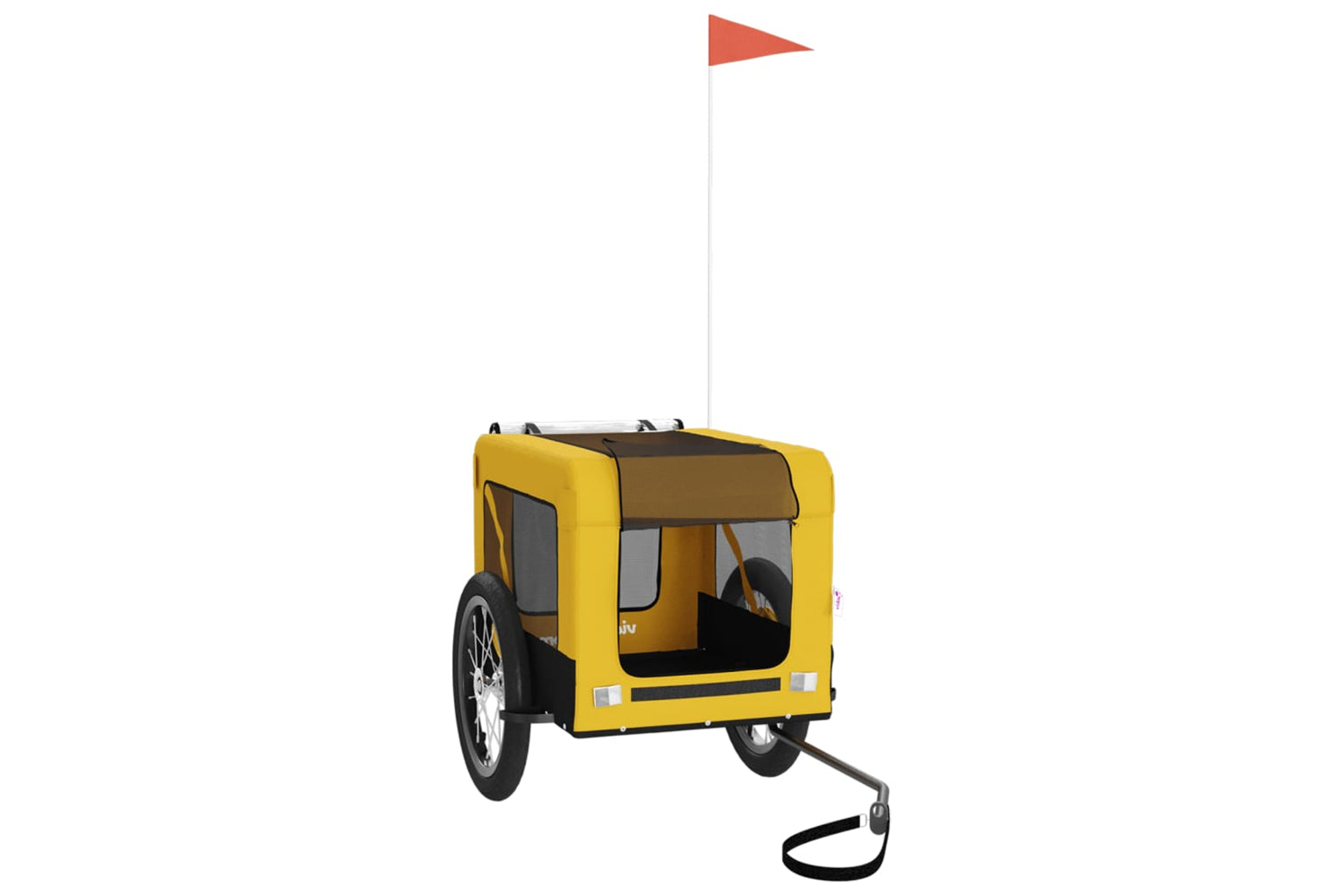 Vidaxl 93917 Pet Bike Trailer Yellow And Black Oxford Fabric&iron-2