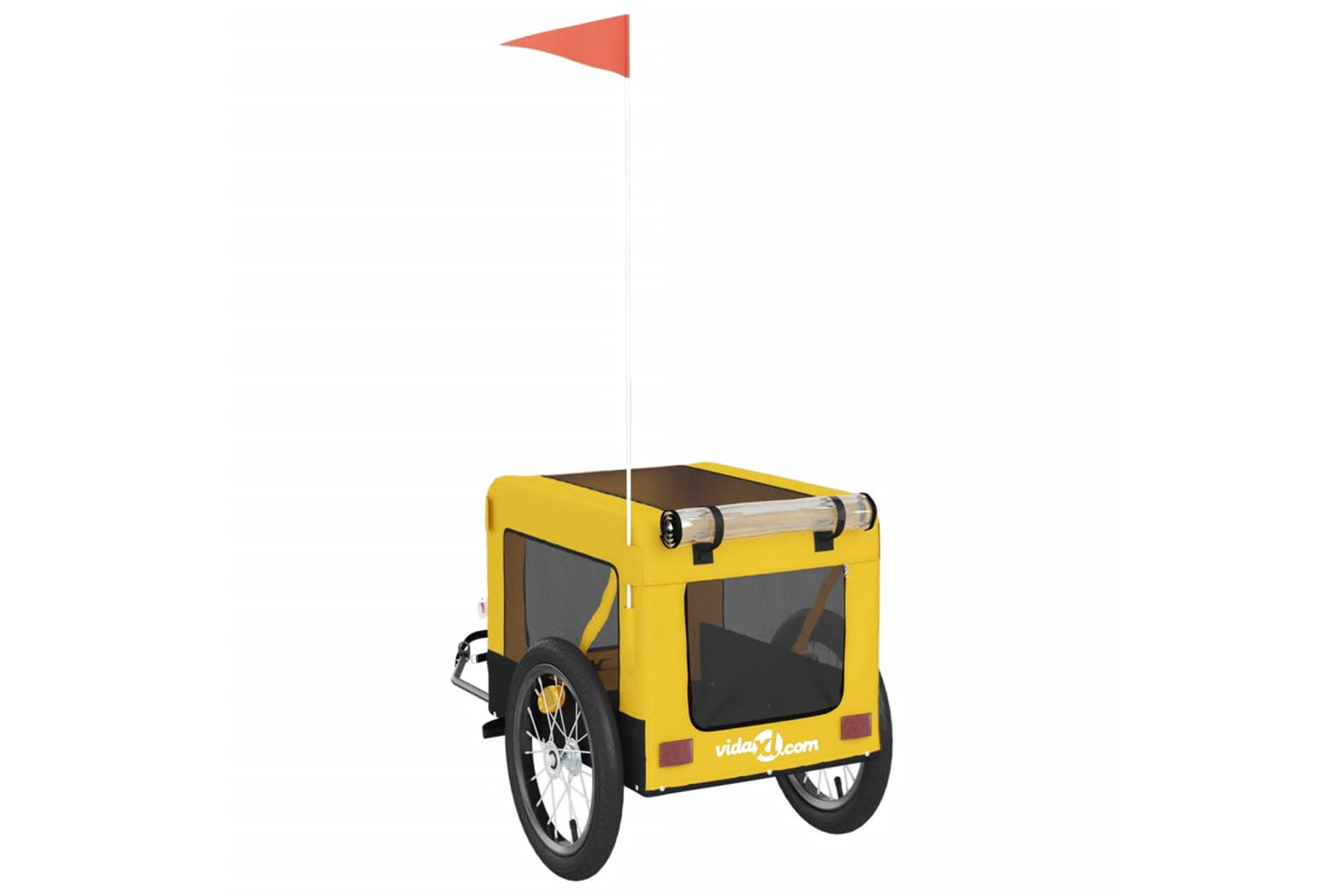 Vidaxl 93917 Pet Bike Trailer Yellow And Black Oxford Fabric&iron-8