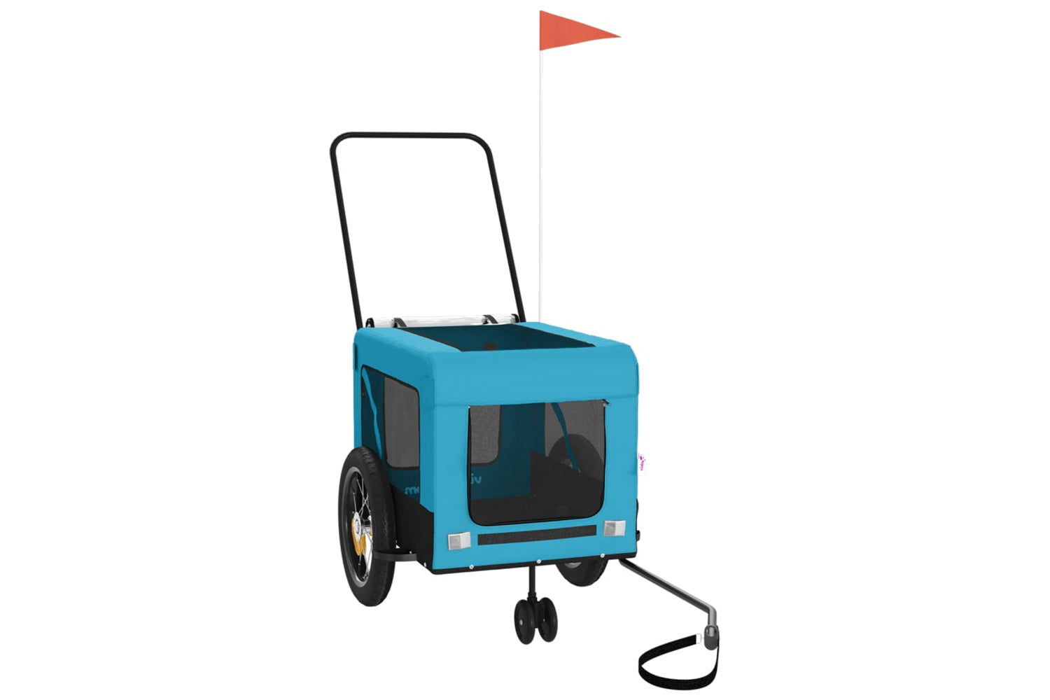 Vidaxl 93932 Pet Bike Trailer Blue And Black Oxford Fabric And Iron-3
