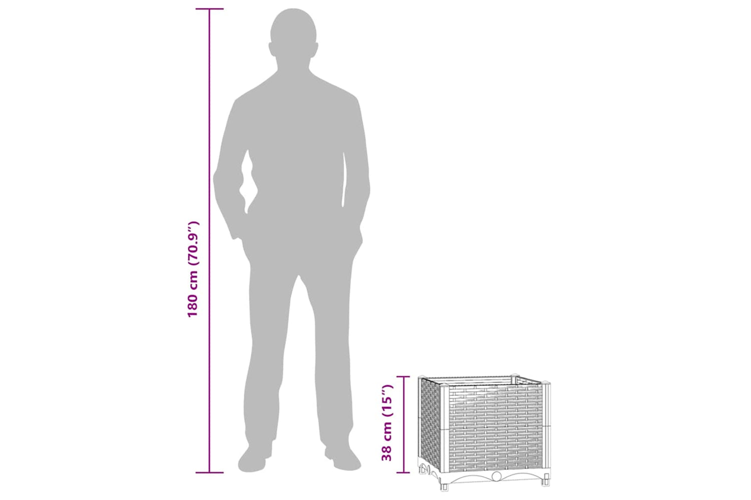 vidaXL Raised Bed 40x40x38cm Polypropylene-8