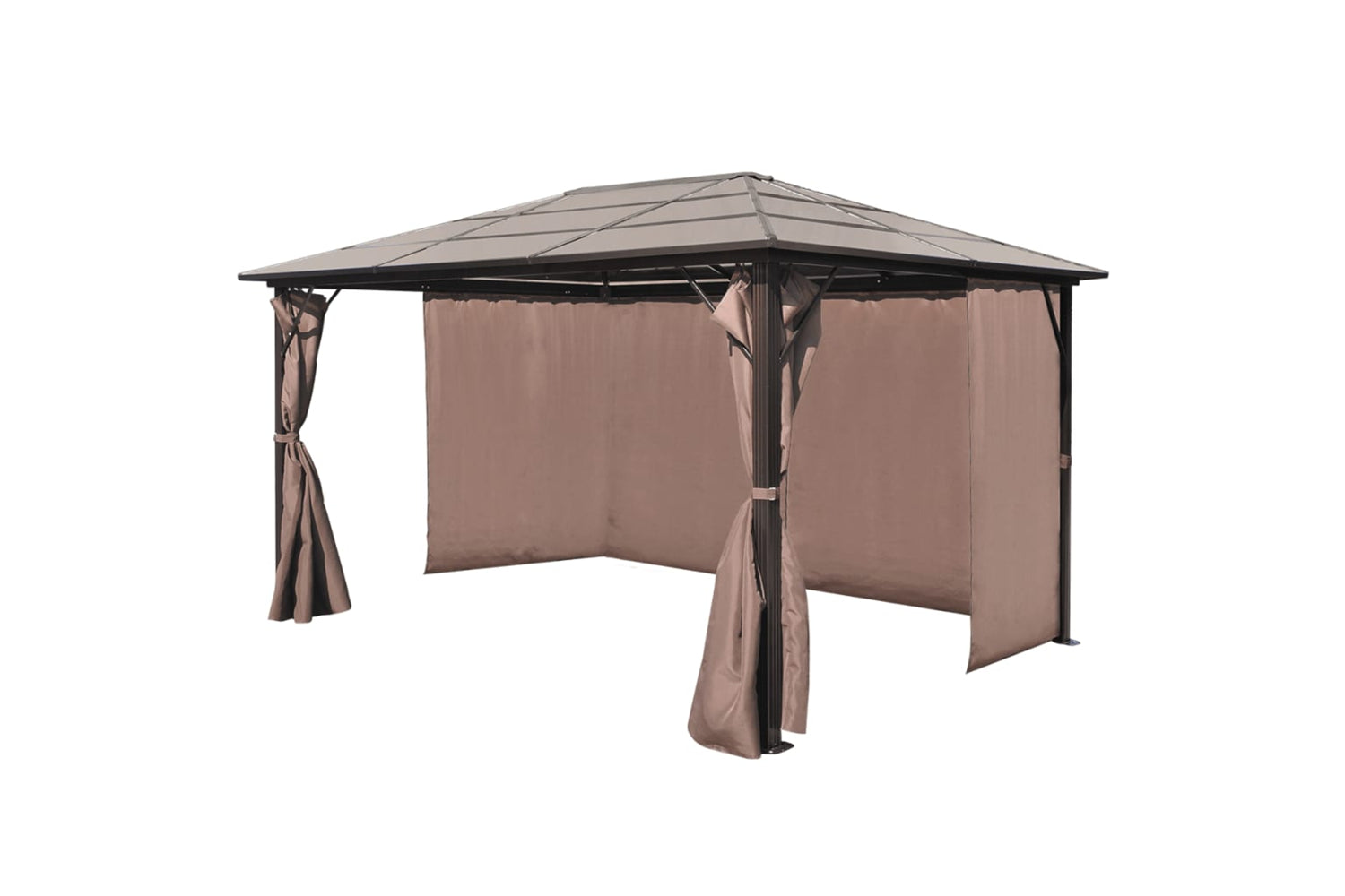 vidaXL 41626 Gazebo With Curtain Brown Aluminium 400 X 300cm-3