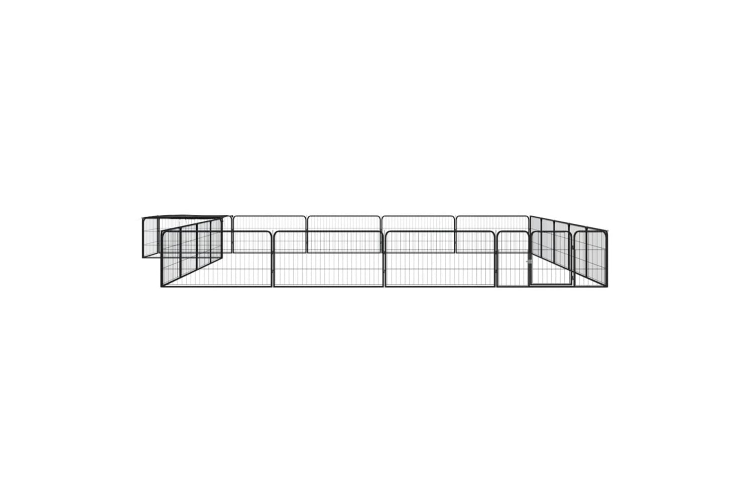 vidaXL 3115979 20-panel Dog Playpen Black 100x50cm Powder-coated Steel-2