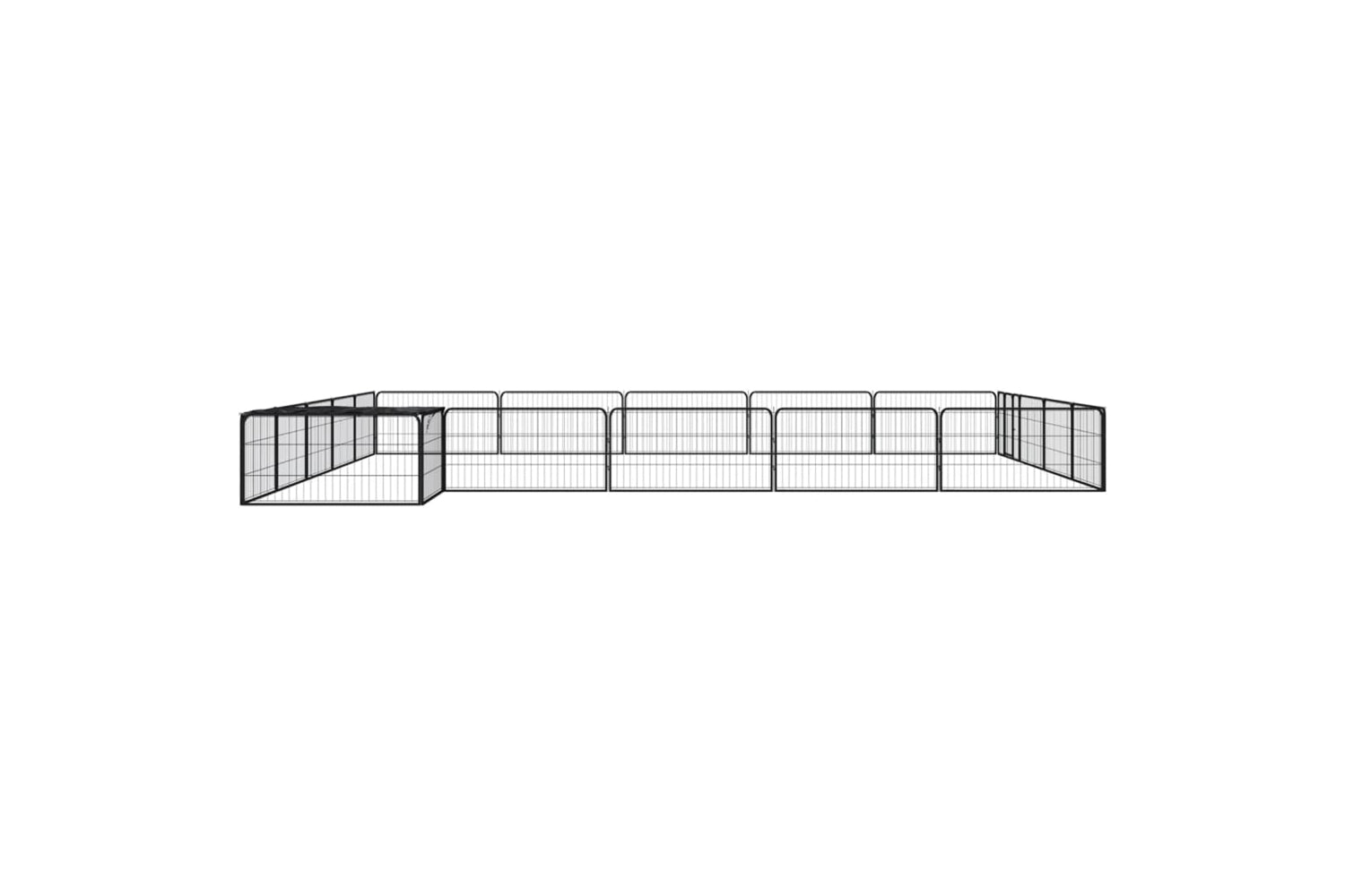 vidaXL 3115979 20-panel Dog Playpen Black 100x50cm Powder-coated Steel-3