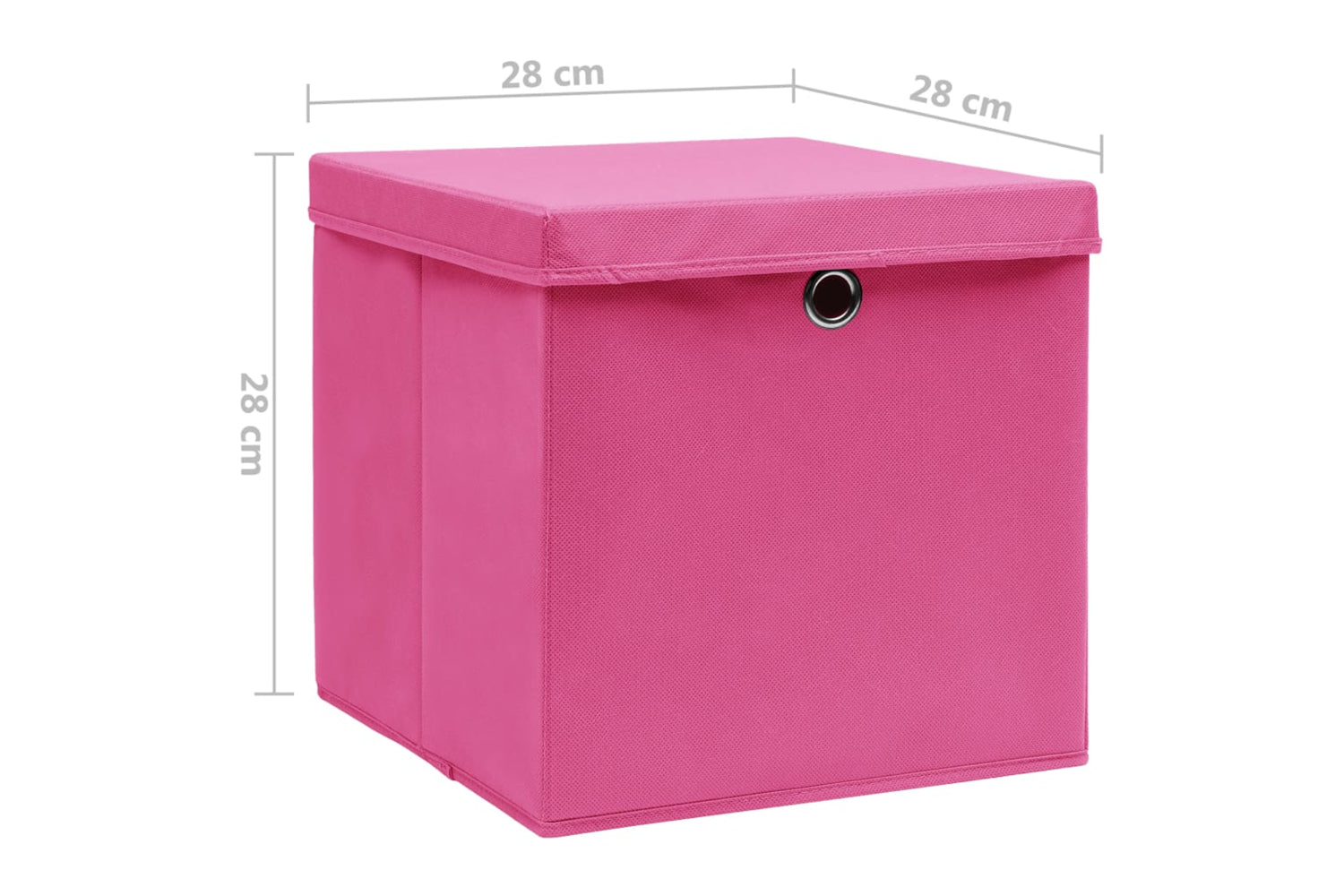 vidaXL 325206 Storage Boxes With Covers 10 Pcs 28x28x28cm Pink-7