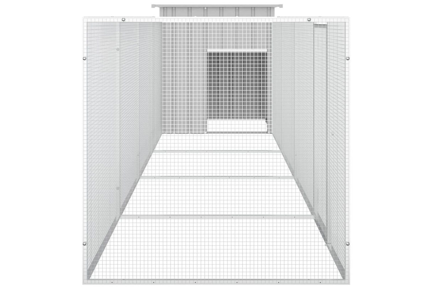 vidaXL 3106462 Chicken Cage Grey 500x91x100cm Galvanised Steel-4