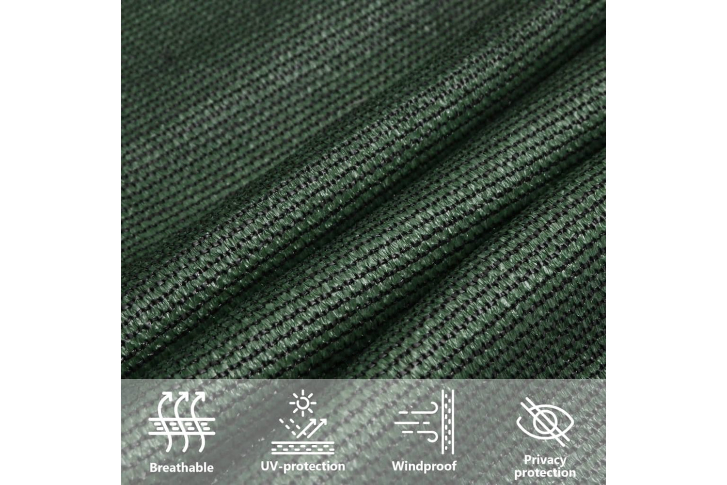 Vidaxl 311472 Sunshade Sail 160 G/mâ² Dark Green 3x3x3 M Hdpe-4