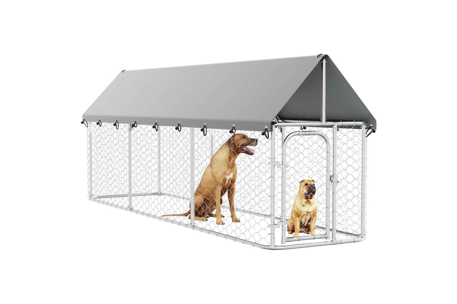 Vidaxl Outdoor Dog Kennel With Roof 400x100x150 Cm-4