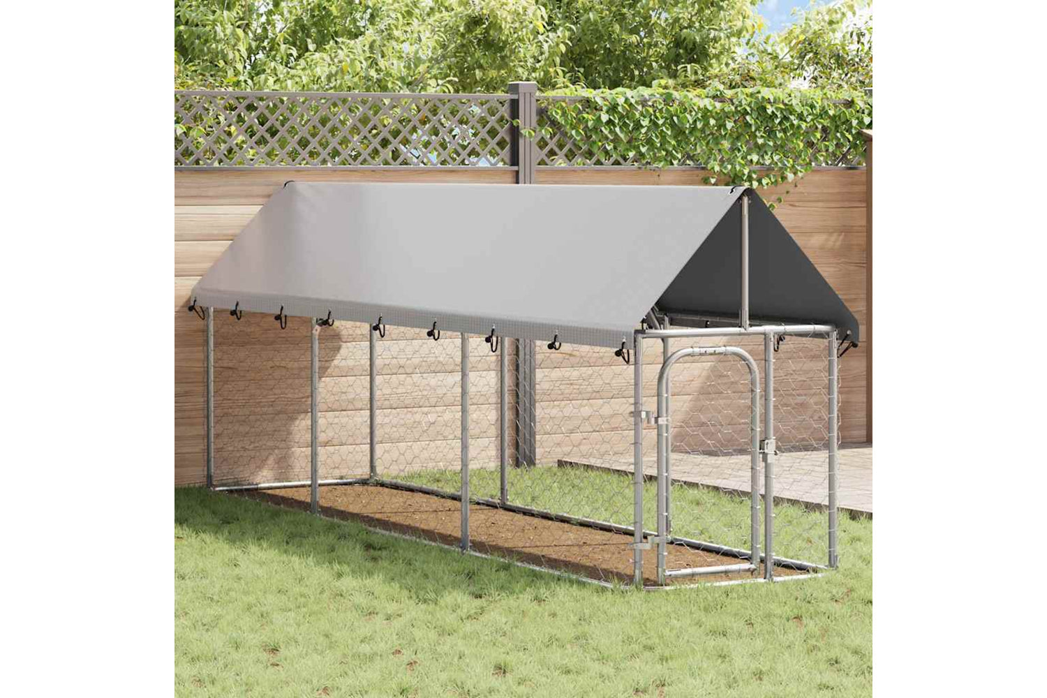 Vidaxl Outdoor Dog Kennel With Roof 400x100x150 Cm-2