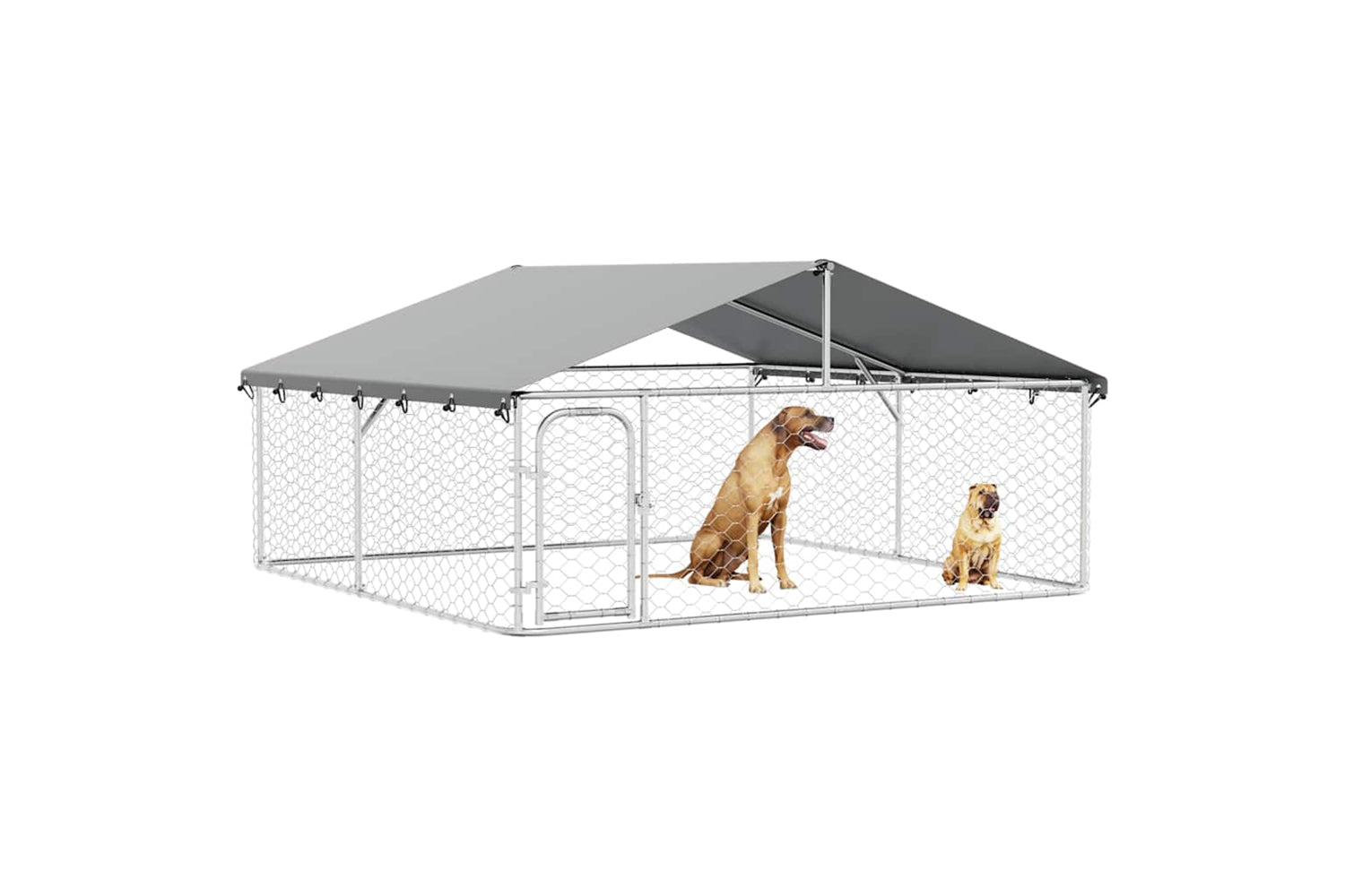 Vidaxl Outdoor Dog Kennel With Roof 300x300x150 Cm-4