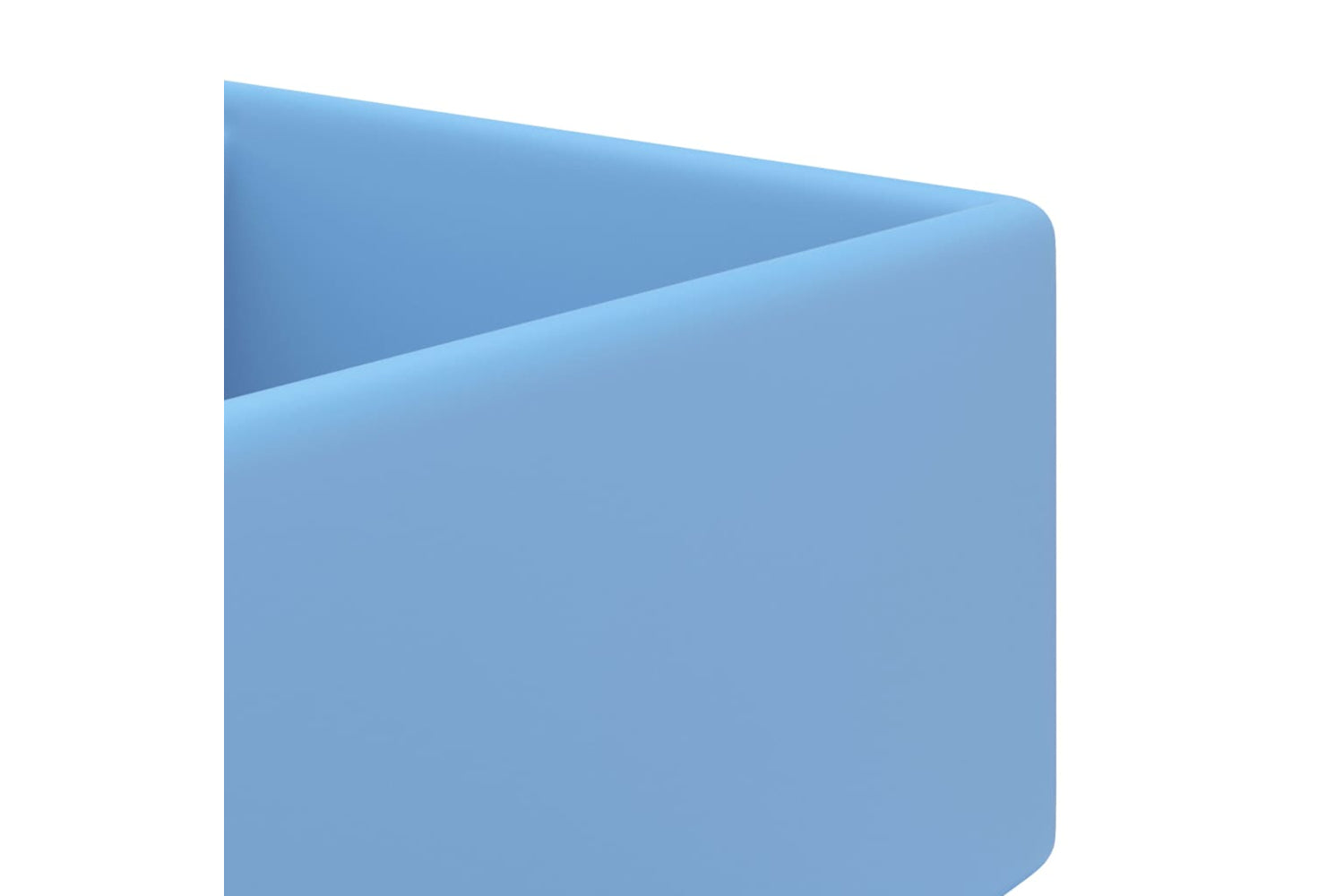 vidaXL 146945 Luxury Basin Overflow Square Matt Light Blue 41x41cm Ceramic-4