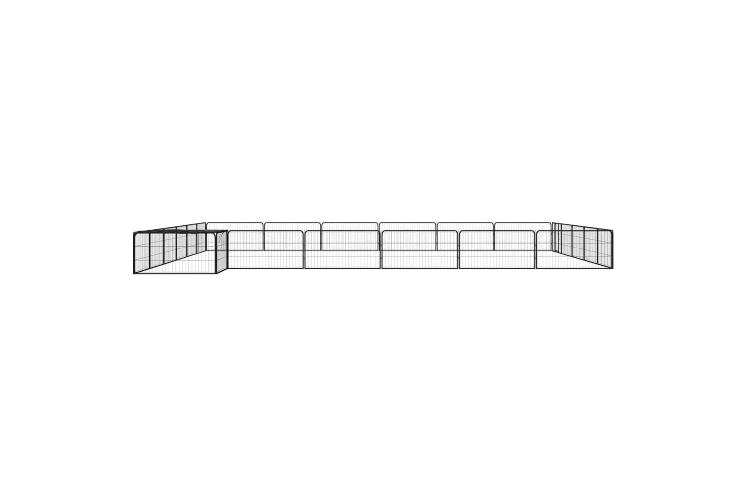 vidaXL 3115980 24-panel Dog Playpen Black 100x50cm Powder-coated Steel-3