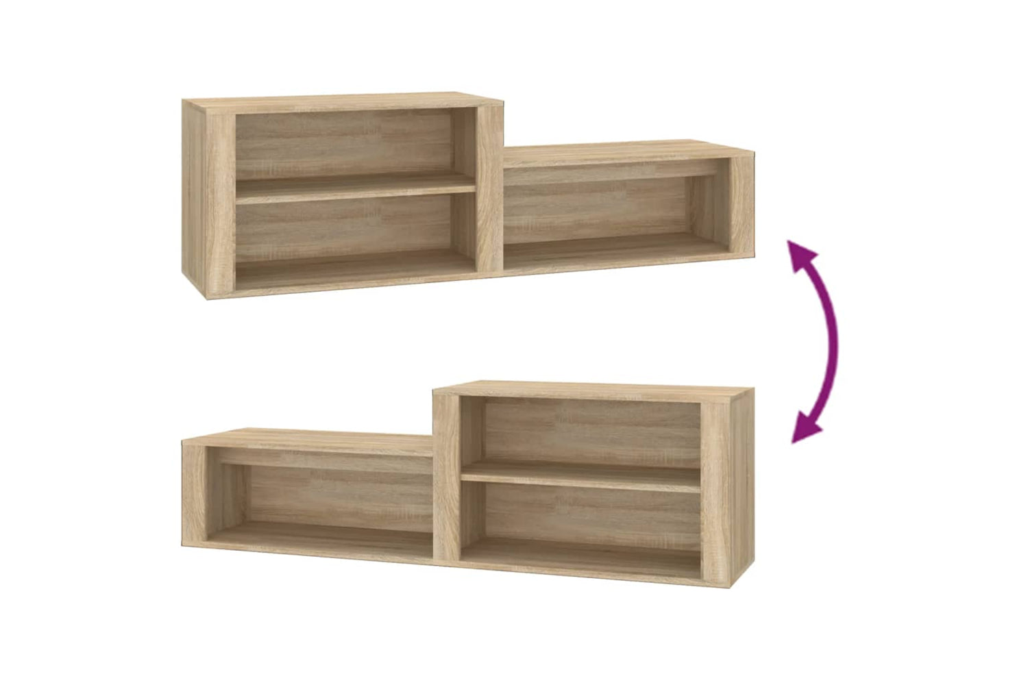 vidaXL 816915 Shoe Cabinet Sonoma Oak 150x35x45cm Engineered Wood-6